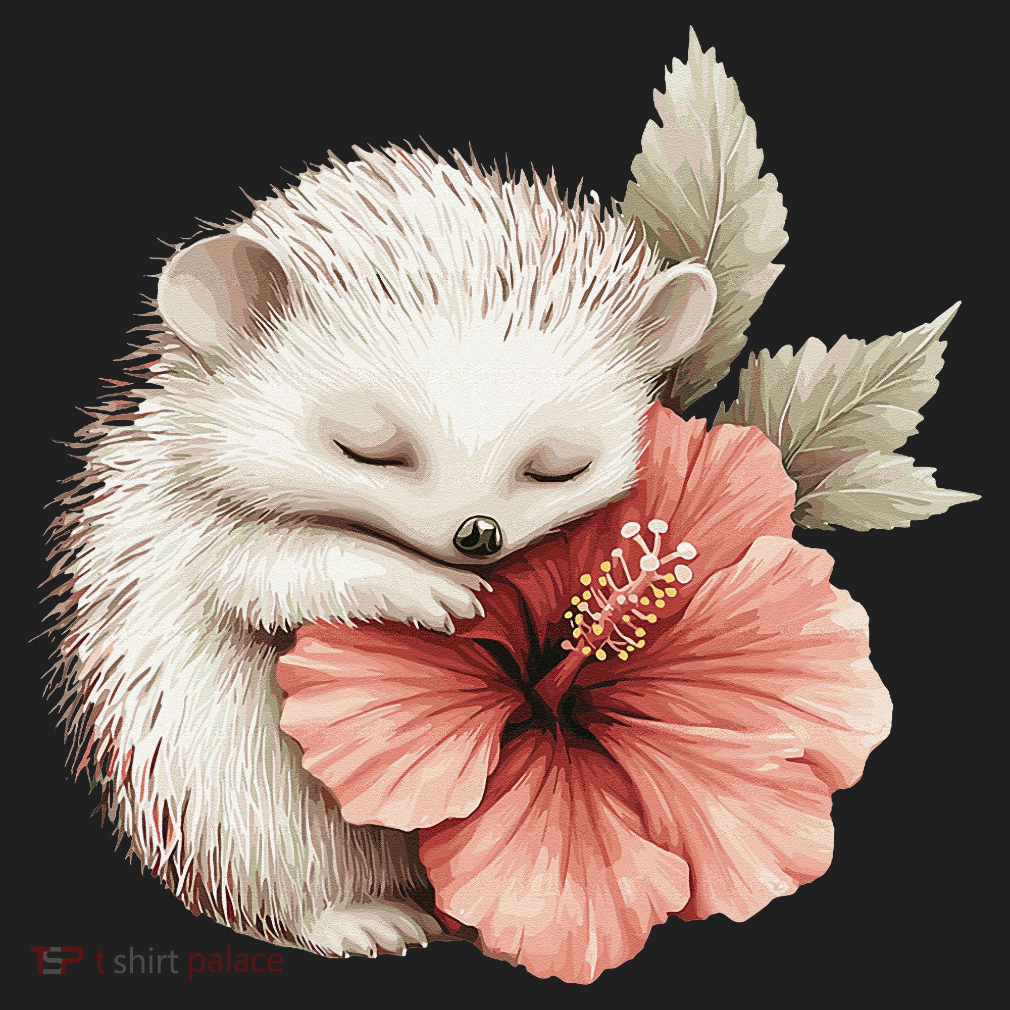 Cute Hedgehog Sleeping Hugging Flower Women's Sweatshirt