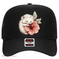 Cute Hedgehog Sleeping Hugging Flower Hat thumb 0
