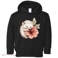 Cute Hedgehog Sleeping Hugging Flower Toddler Hoodie thumb 0