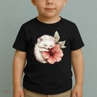 Cute Hedgehog Sleeping Hugging Flower Toddler T-Shirt thumb 2