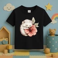 Cute Hedgehog Sleeping Hugging Flower Toddler T-Shirt thumb 3