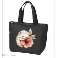 Cute Hedgehog Sleeping Hugging Flower Tote Bag thumb 3
