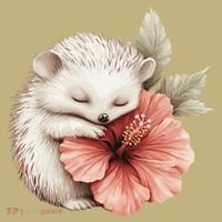 Cute Hedgehog Sleeping Hugging Flower Sweatshirt thumb 2