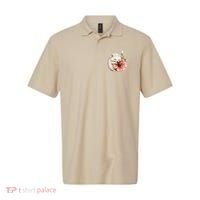 Cute Hedgehog Sleeping Hugging Flower Polo thumb 0