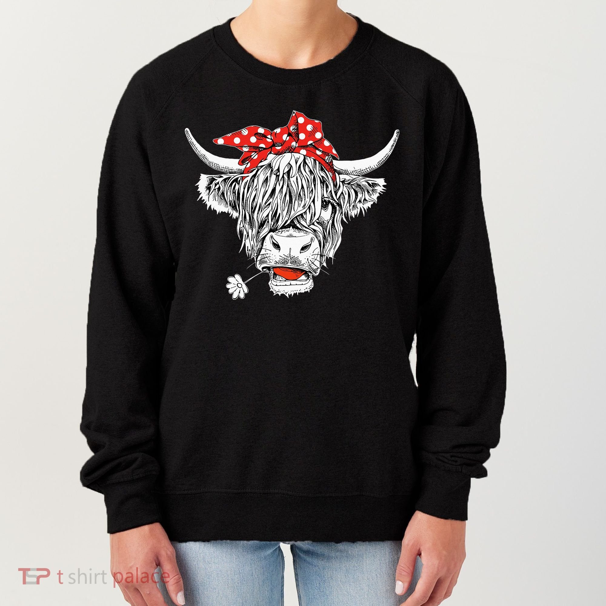 Cute Hairy Scottish Highland Cow Women's Sweatshirt