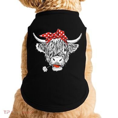 Cute Hairy Scottish Highland Cow Doggie Tank