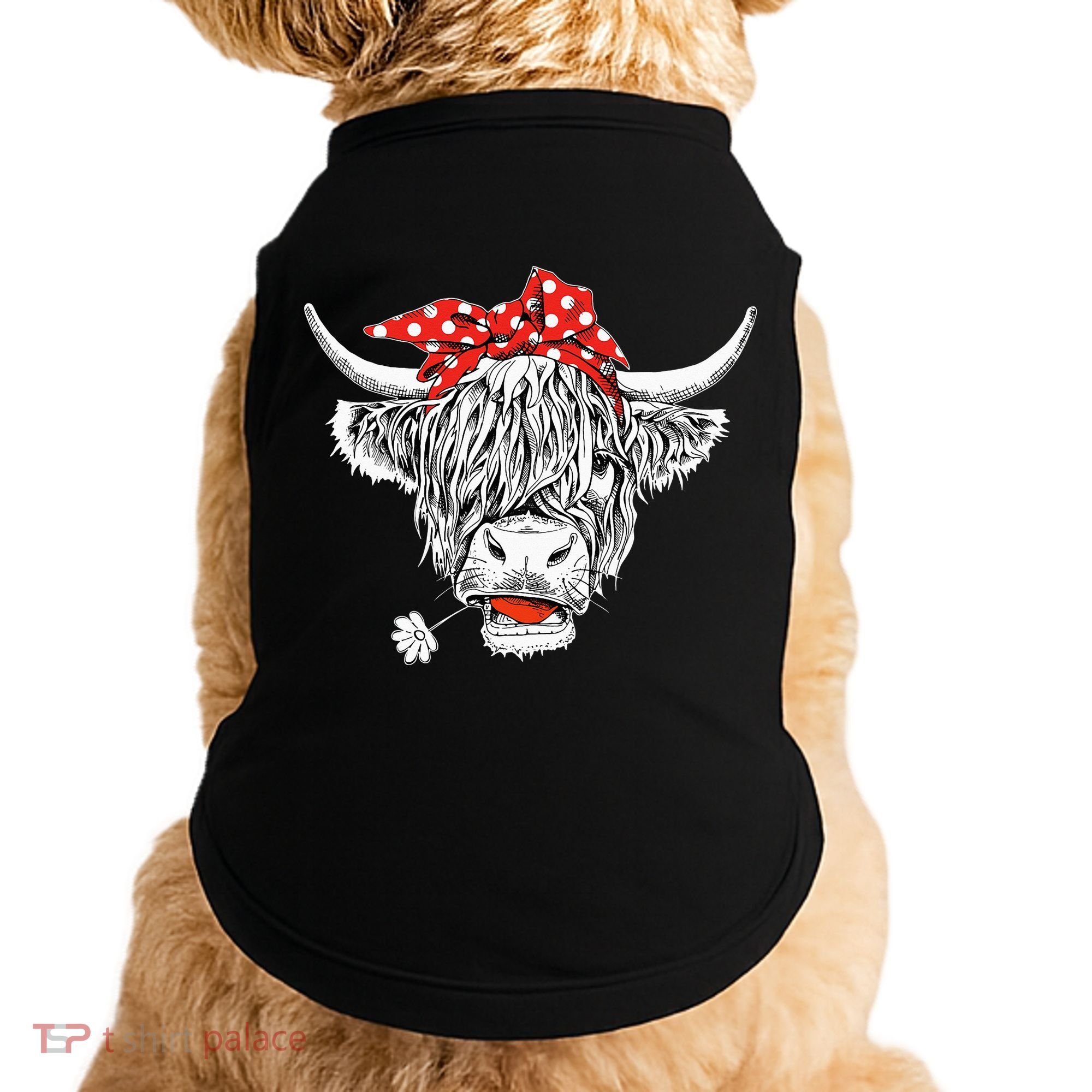 Cute Hairy Scottish Highland Cow Doggie Tank