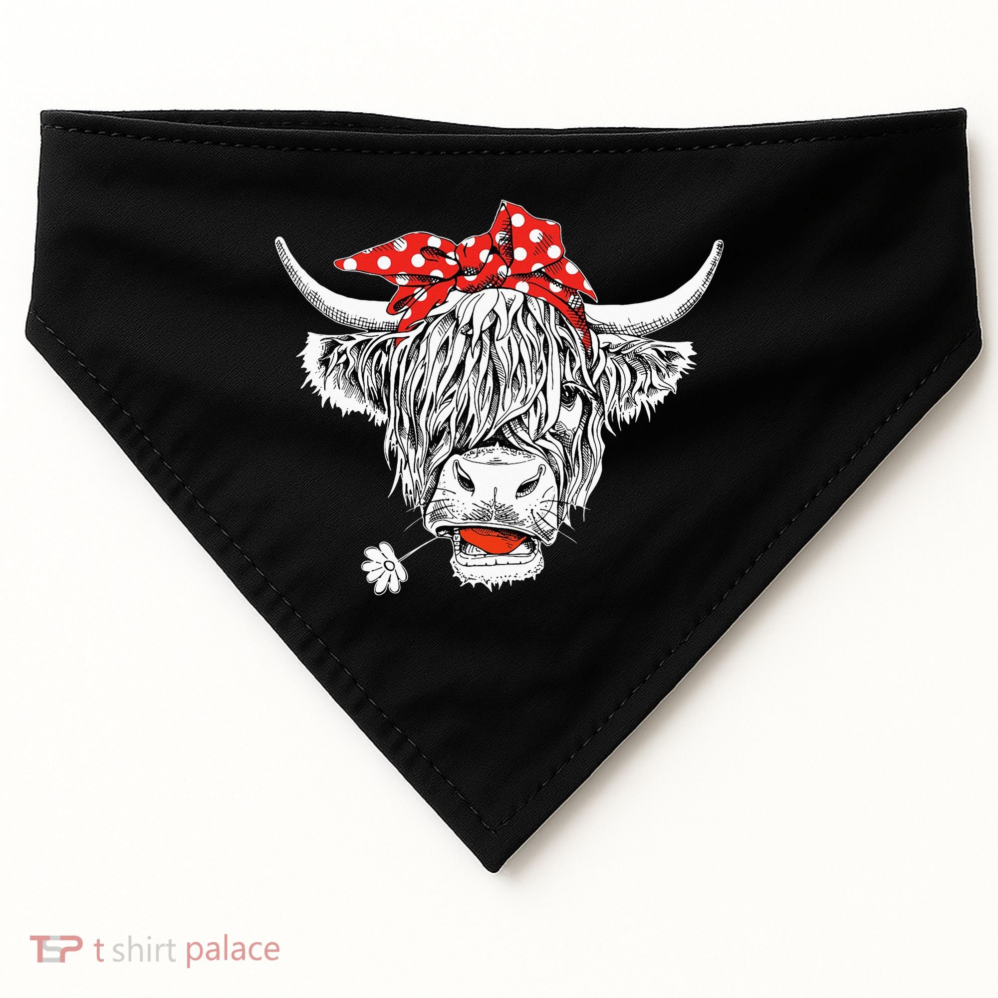 Cute Hairy Scottish Highland Cow USA-Made Doggie Bandana