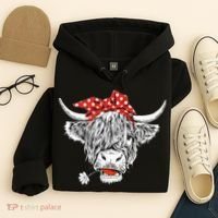 Cute Hairy Scottish Highland Cow Hoodie thumb 4