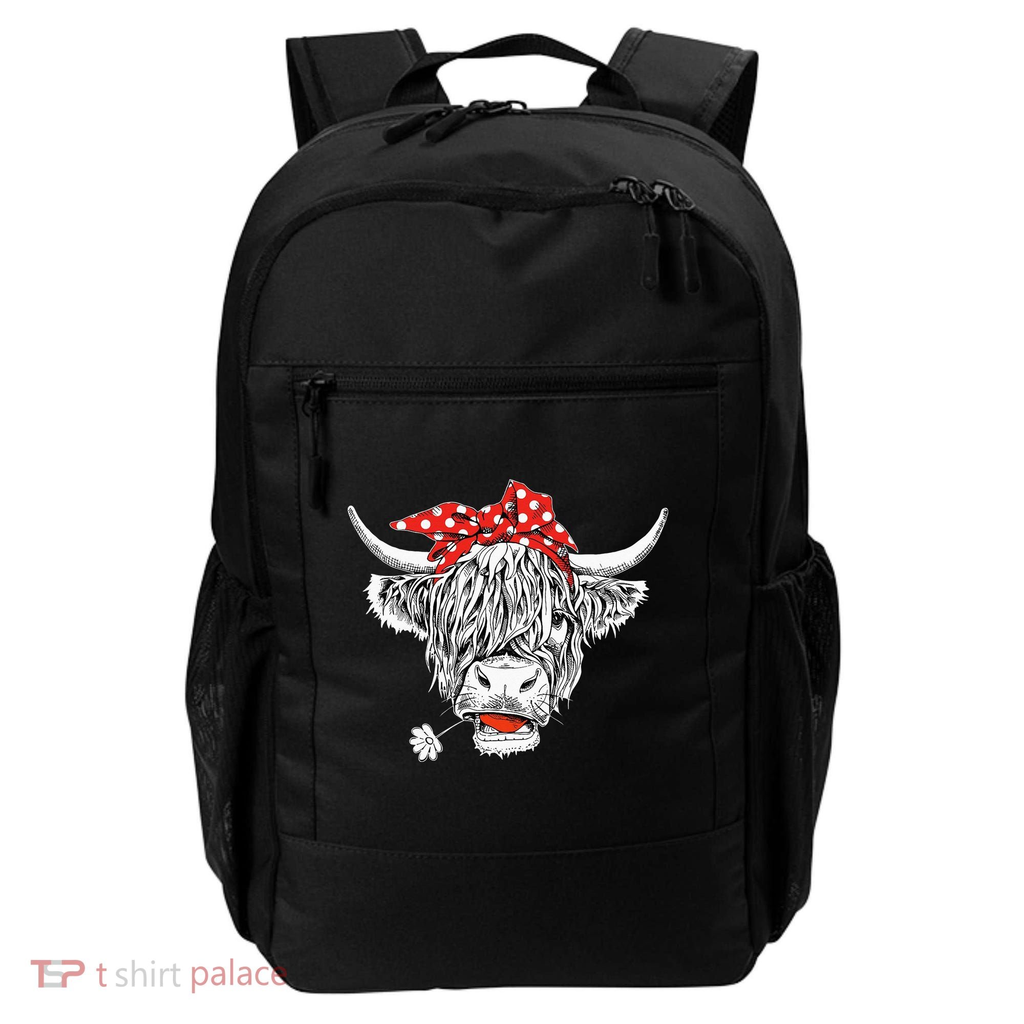 Cute Hairy Scottish Highland Cow Backpack