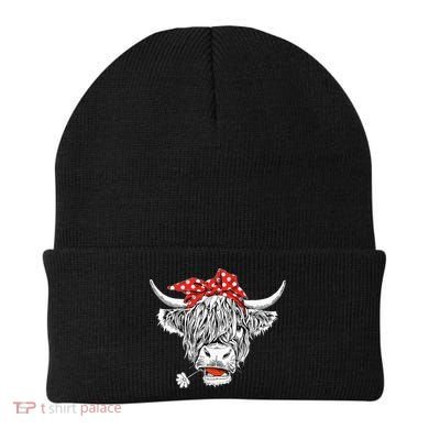 Cute Hairy Scottish Highland Cow Beanie