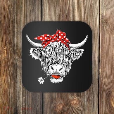 Cute Hairy Scottish Highland Cow Coaster