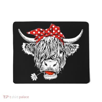 Cute Hairy Scottish Highland Cow Mousepad