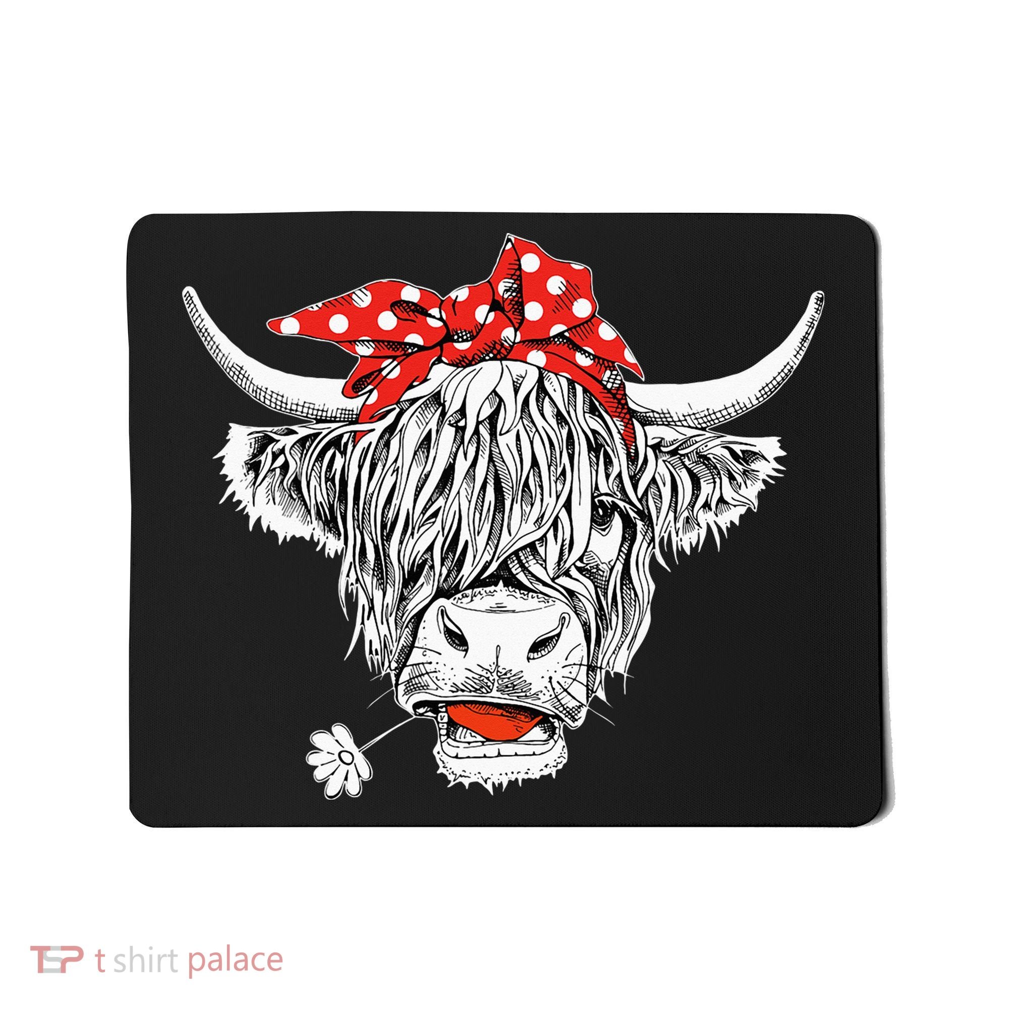 Cute Hairy Scottish Highland Cow Mousepad