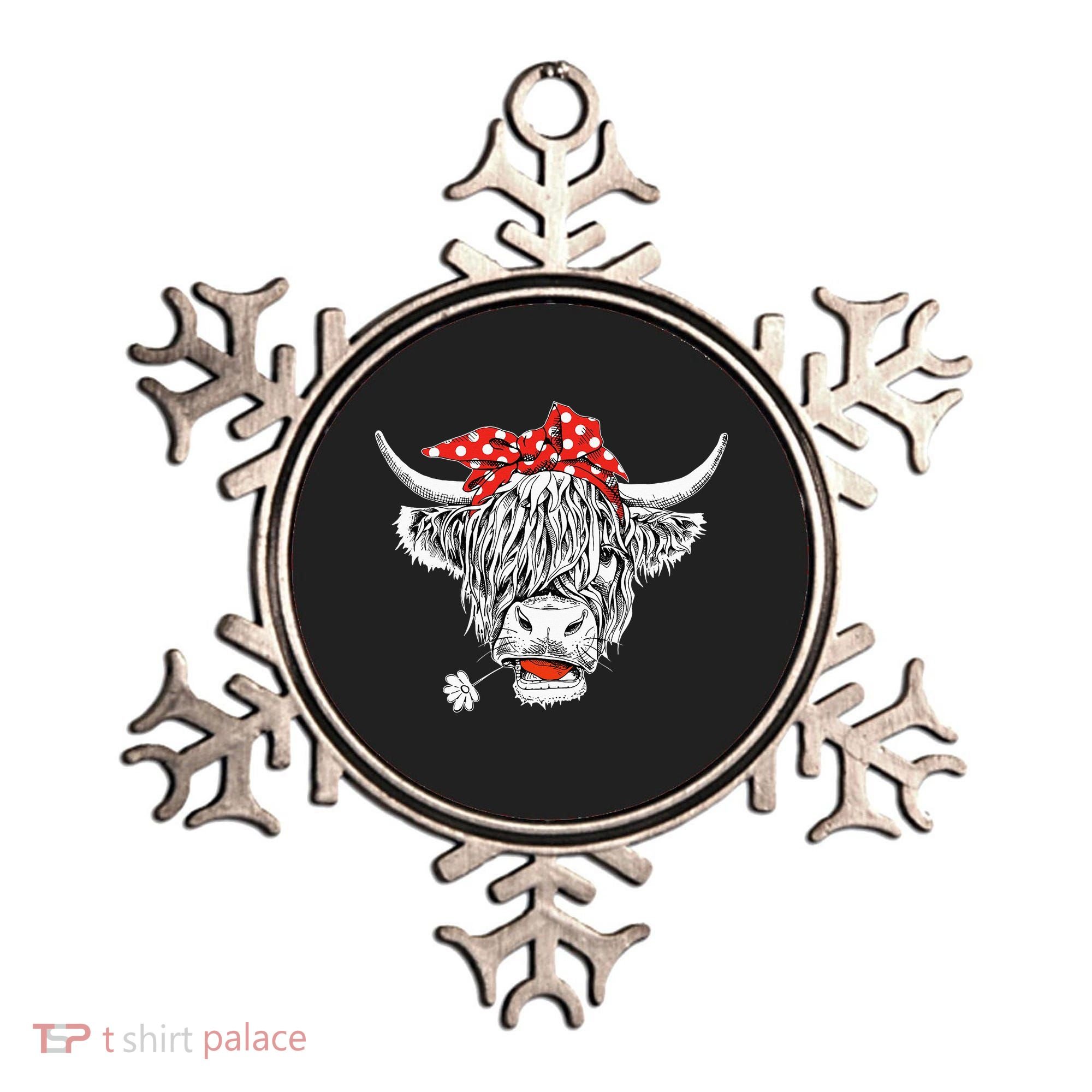 Cute Hairy Scottish Highland Cow Ornament