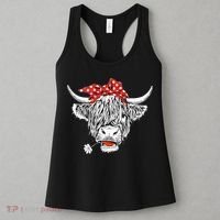 Cute Hairy Scottish Highland Cow Women's Tank Top thumb 3