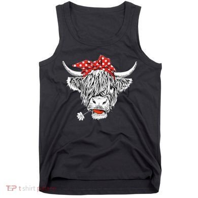 Cute Hairy Scottish Highland Cow Tank Top