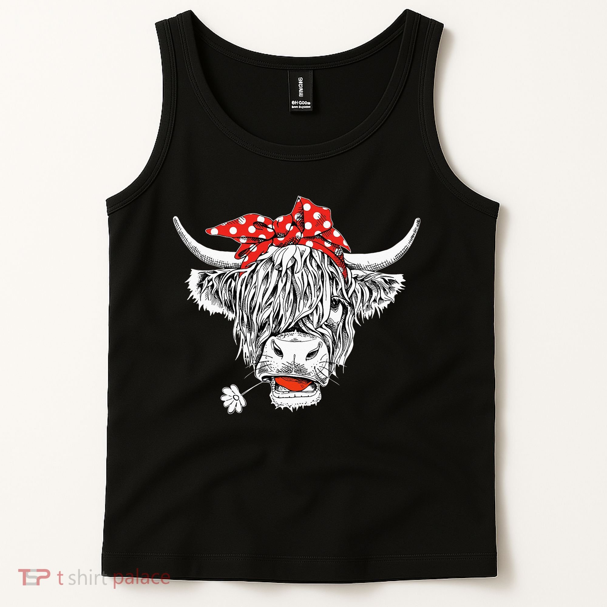 Cute Hairy Scottish Highland Cow Tank Top