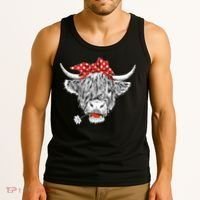 Cute Hairy Scottish Highland Cow Tank Top thumb 3