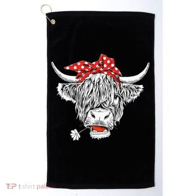 Cute Hairy Scottish Highland Cow Golf Towel