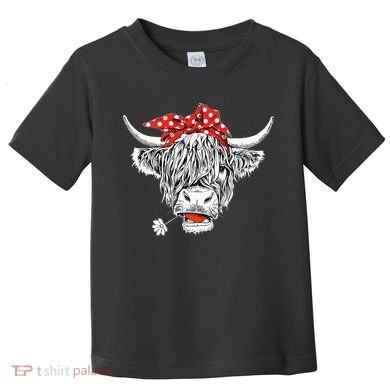 Cute Hairy Scottish Highland Cow Toddler T-Shirt