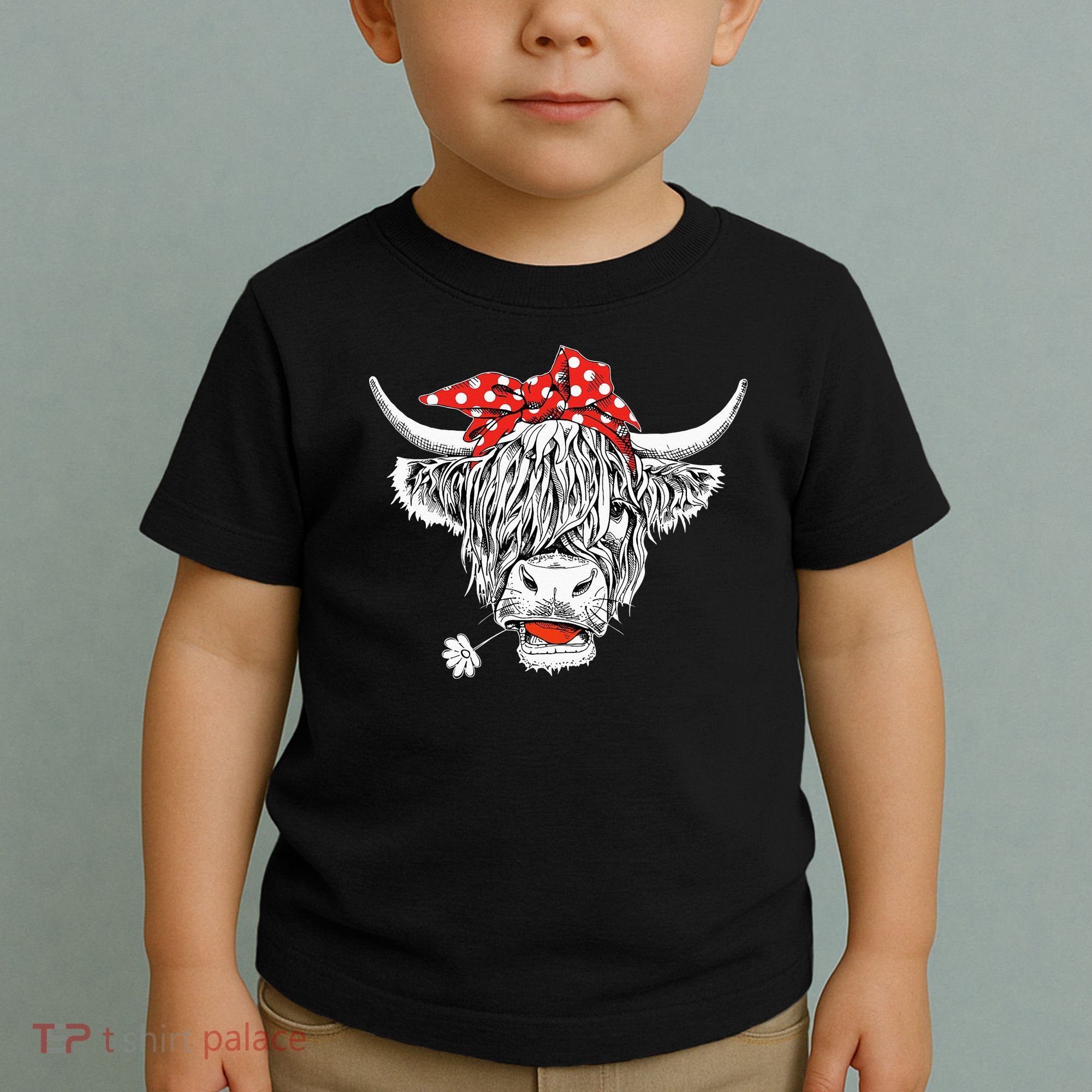 Cute Hairy Scottish Highland Cow Toddler T-Shirt