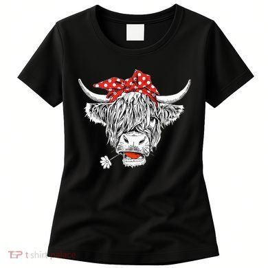 Cute Hairy Scottish Highland Cow Women's T-Shirt