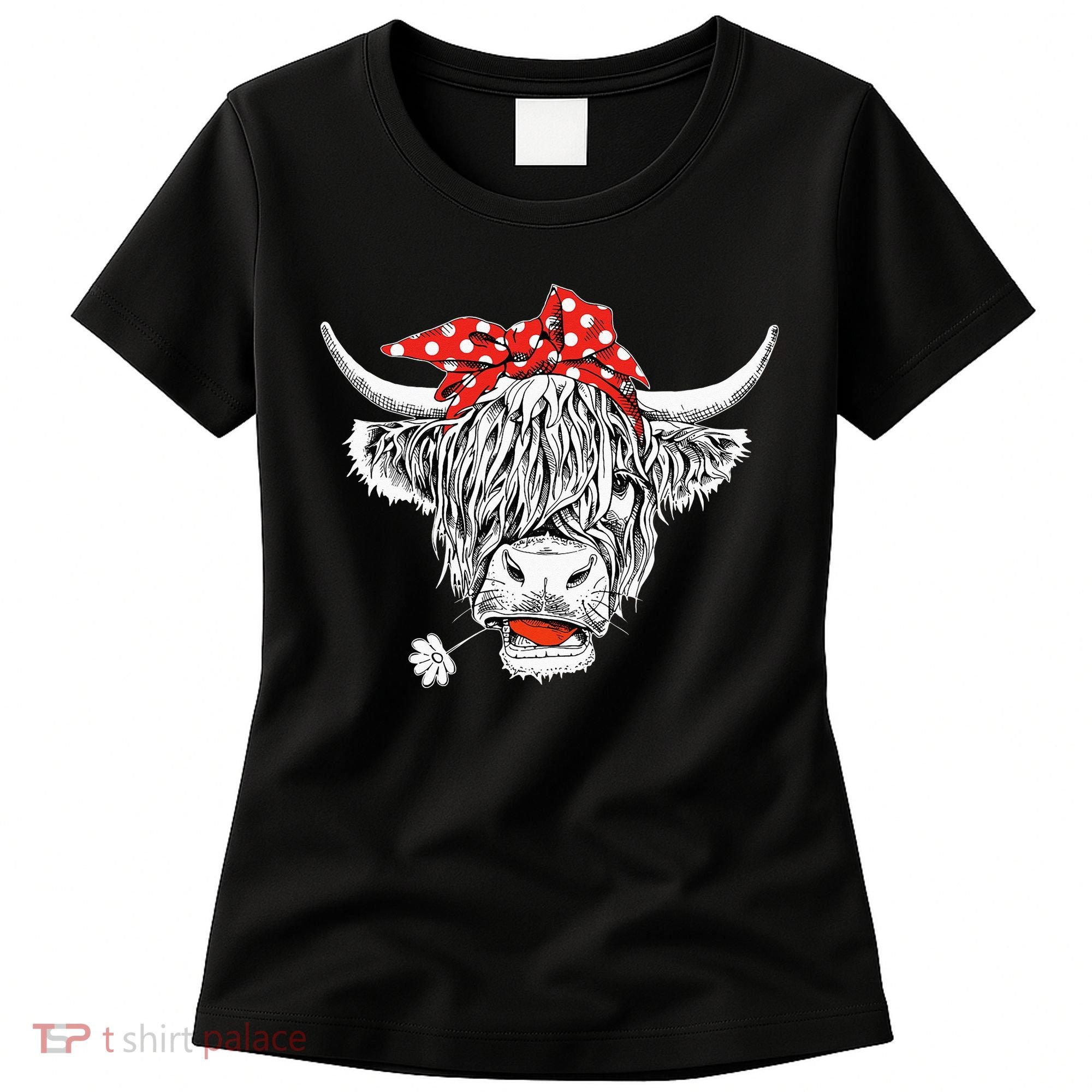 Cute Hairy Scottish Highland Cow Women's T-Shirt