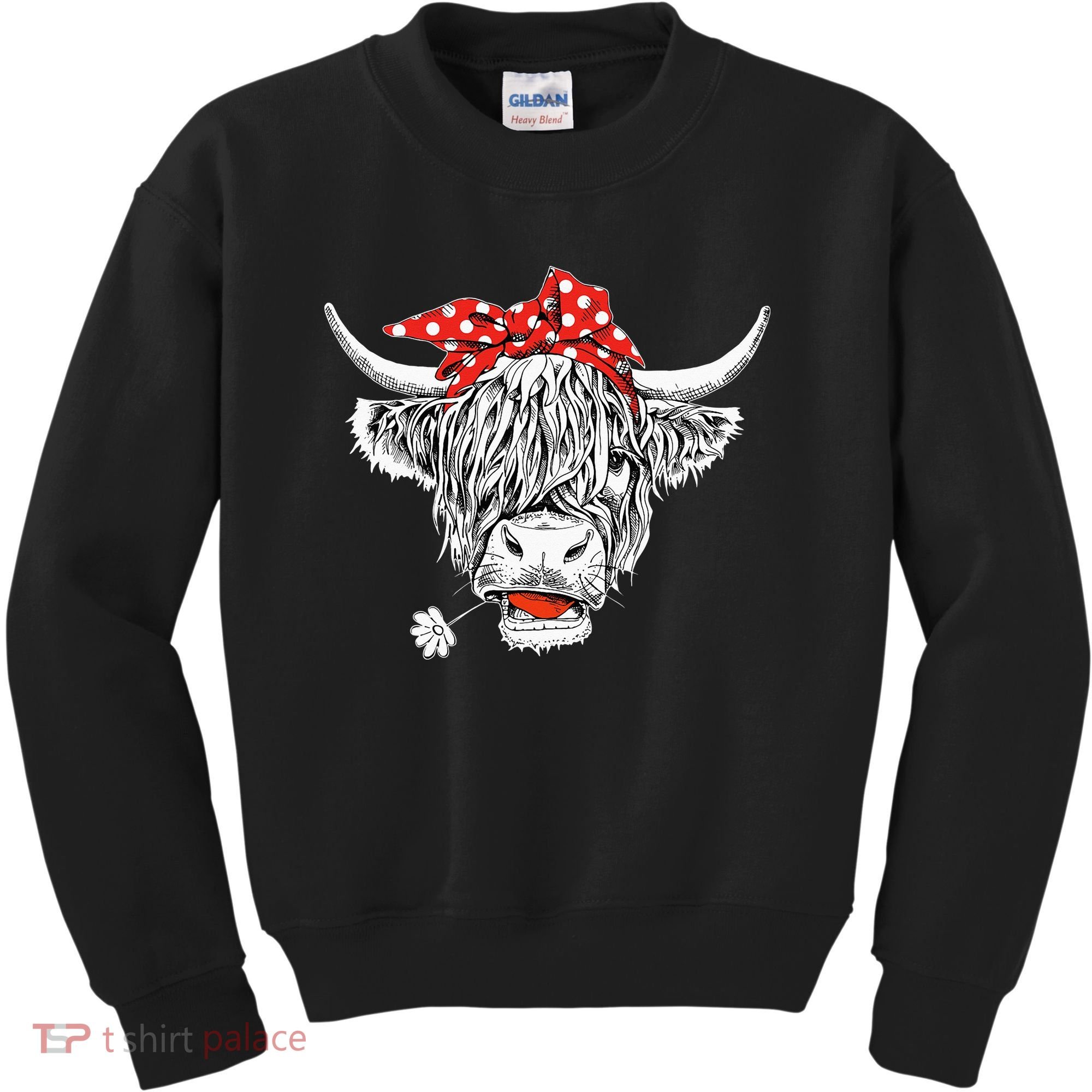 Cute Hairy Scottish Highland Cow Kids Sweatshirt