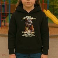 Cat Have Selective Hearing You Didnt Make Cut Funny 0lz3li Kids Hoodie thumb 3