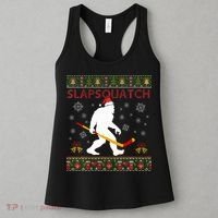 Christmas Hockey Sasquatch Slapsquatch Bigfoot Women's Tank Top thumb 3