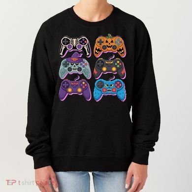 Cute Halloween Skeleton Zombie Gaming Control Gamer Women's Sweatshirt