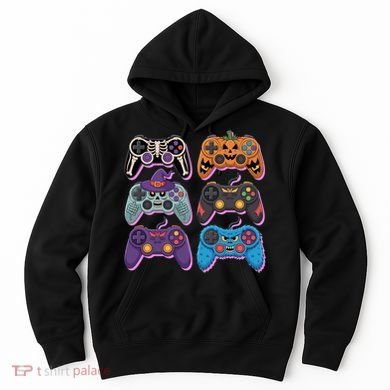 Cute Halloween Skeleton Zombie Gaming Control Gamer Hoodie