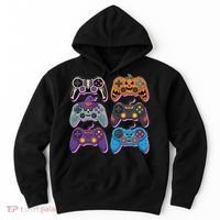 Cute Halloween Skeleton Zombie Gaming Control Gamer Hoodie thumb 0
