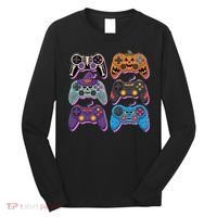 Cute Halloween Skeleton Zombie Gaming Control Gamer Long Sleeve Shirt thumb 0