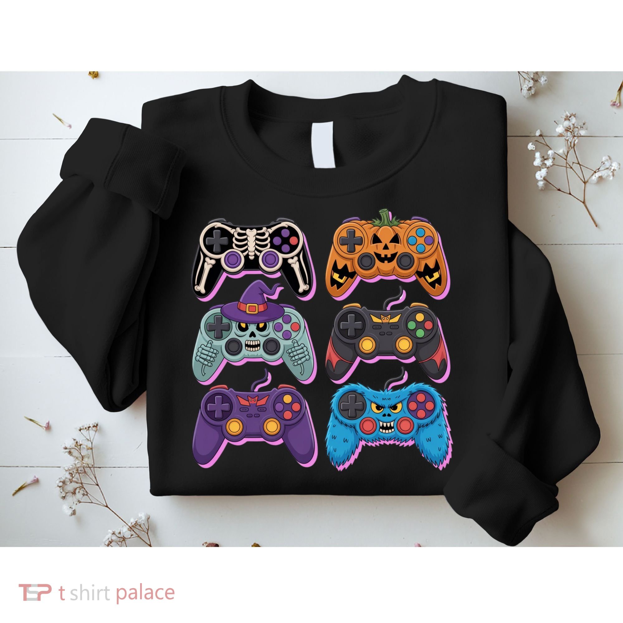 Cute Halloween Skeleton Zombie Gaming Control Gamer Sweatshirt