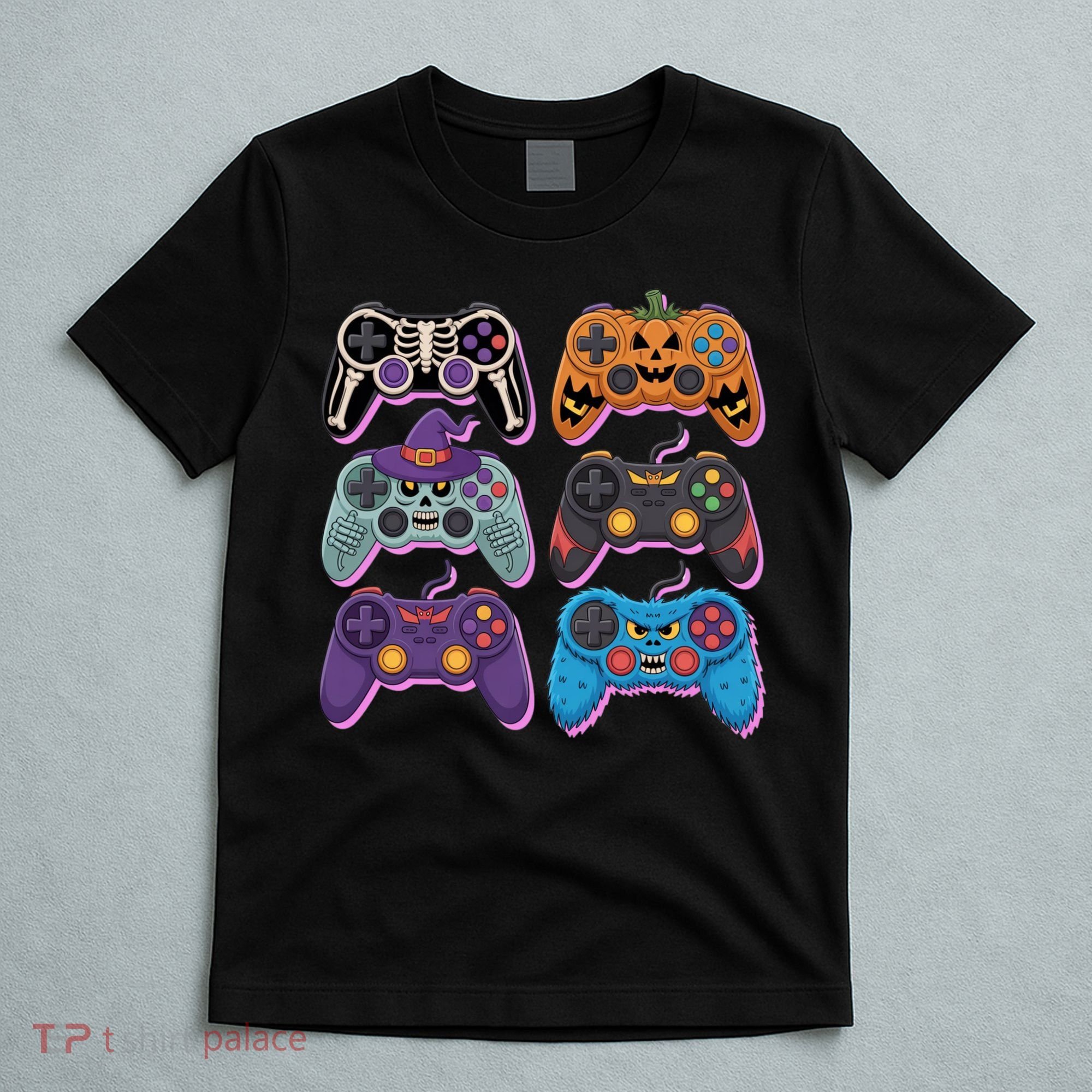 Cute Halloween Skeleton Zombie Gaming Control Gamer T-Shirt