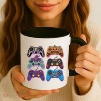 Cute Halloween Skeleton Zombie Gaming Control Gamer Coffee Mug thumb 3