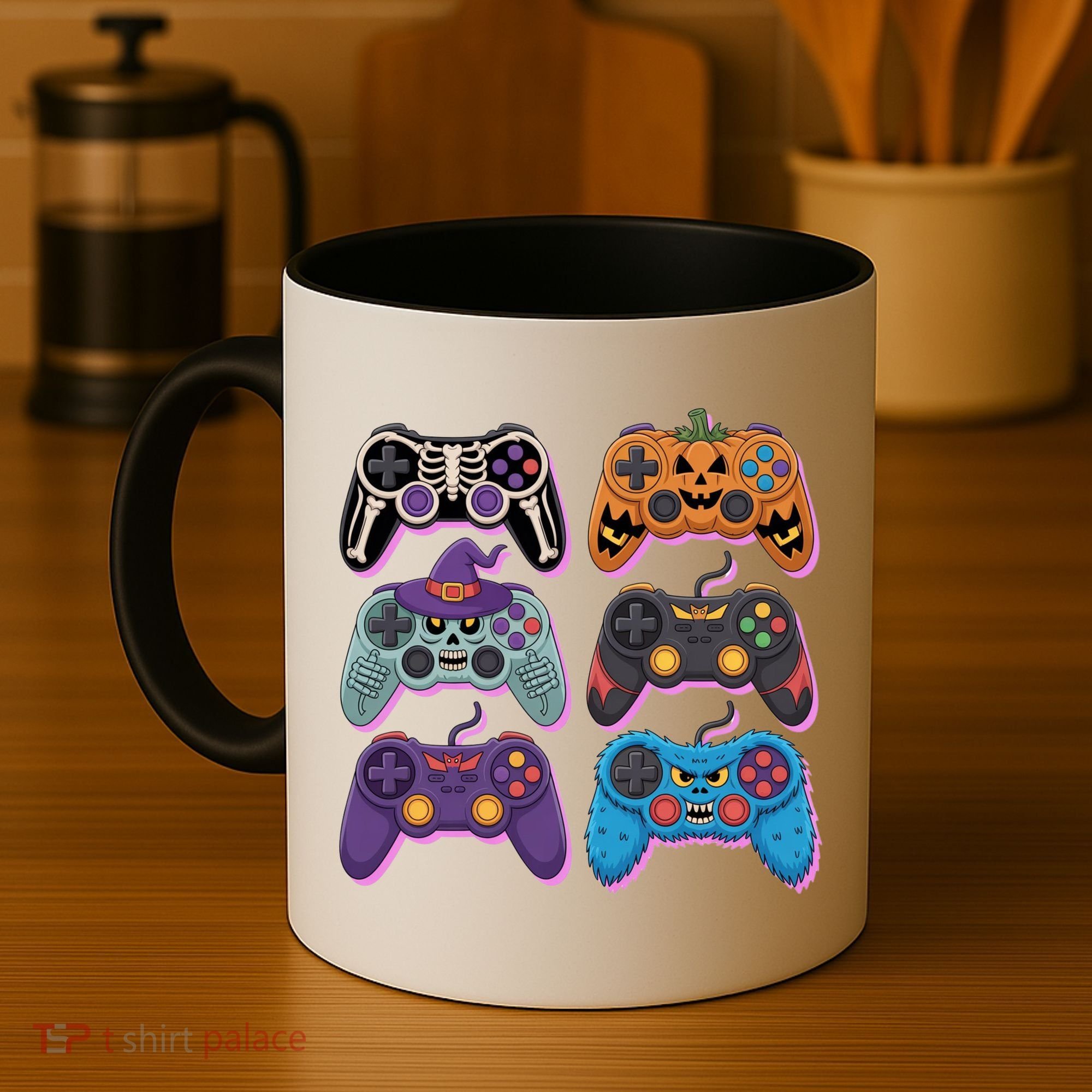Cute Halloween Skeleton Zombie Gaming Control Gamer Coffee Mug