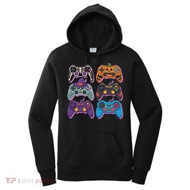 Cute Halloween Skeleton Zombie Gaming Control Gamer Women's Hoodie
