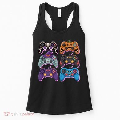 Cute Halloween Skeleton Zombie Gaming Control Gamer Women's Tank Top