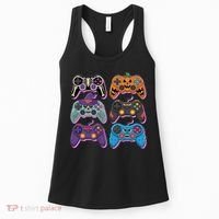 Cute Halloween Skeleton Zombie Gaming Control Gamer Women's Tank Top thumb 0