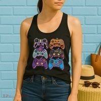 Cute Halloween Skeleton Zombie Gaming Control Gamer Women's Tank Top thumb 2