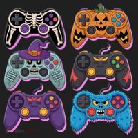 Cute Halloween Skeleton Zombie Gaming Control Gamer Hat thumb 2