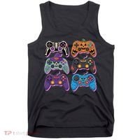 Cute Halloween Skeleton Zombie Gaming Control Gamer Tank Top thumb 0
