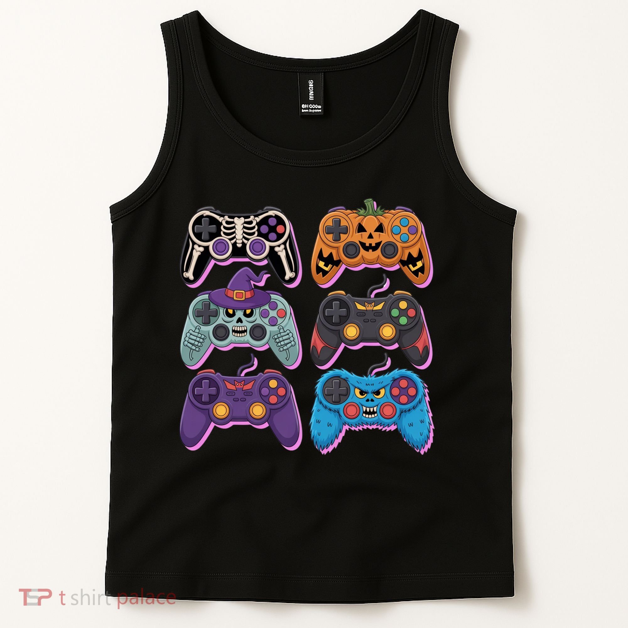 Cute Halloween Skeleton Zombie Gaming Control Gamer Tank Top