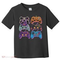 Cute Halloween Skeleton Zombie Gaming Control Gamer Toddler T-Shirt thumb 0