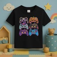 Cute Halloween Skeleton Zombie Gaming Control Gamer Toddler T-Shirt thumb 3