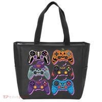Cute Halloween Skeleton Zombie Gaming Control Gamer Tote Bag thumb 0