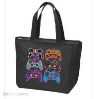 Cute Halloween Skeleton Zombie Gaming Control Gamer Tote Bag thumb 3